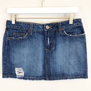 🔴 Jean Skirt Distressed Blue Denim 27 Cute Lux